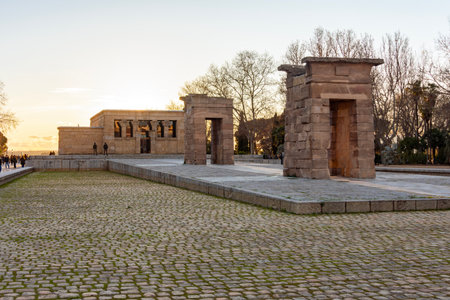 Temple of Debod at sunset, Madrid, Spain