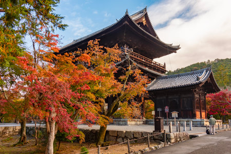 Kyoto, Tokyo - 24 November 2024: Sanmon gate of Nanzen-ji temple in Kyoto