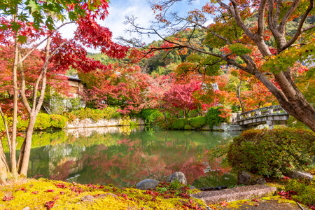Eikando temple gardens in autumn, Kyoto, Japan