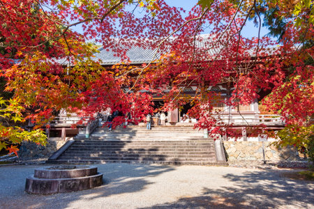 Jingo-Ji temple on Takao mountain in autumn, Kyoto, Japanの写真素材