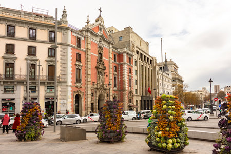 Madrid, Spain - 24 March 2025: Church of San Jose on Gran Via (central street of Madrid)の写真素材