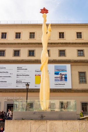 Madrid, Spain - 24 March 2025: Monument at Reina Sofia museumの写真素材