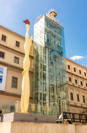 Madrid, Spain - 24 March 2025: Monument at Reina Sofia museumの写真素材