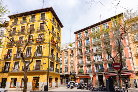 Madrid, Spain - 24 March 2025: Streets and traditional architecture in center of Madridの写真素材