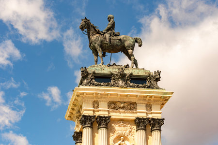 Monument to Alfonso XII in Buen Retiro park, Madrid, Spain