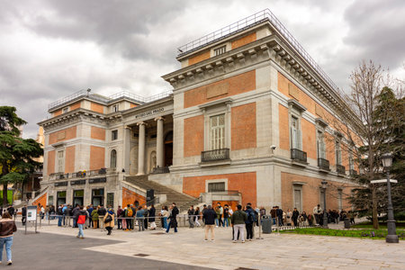 Madrid, Spain - 24 March 2025: Entrance to Prado museum in Madridの写真素材