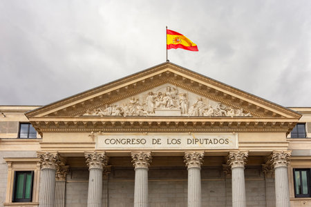 Palace of Parliament (Congress of Deputies) of Spain in Madridの写真素材