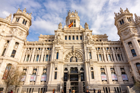 Madrid, Spain - 24 March 2025: Cybele palace on Cibeles square in Madridの写真素材
