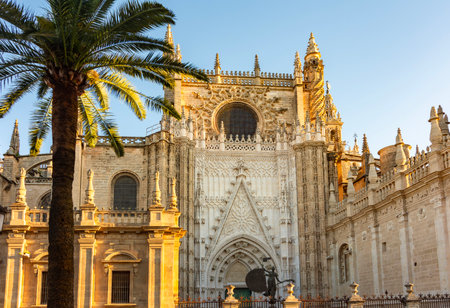 Seville Cathedral on Triumph square, Spainの写真素材