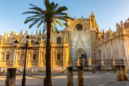 Seville Cathedral on Triumph square, Spainの写真素材