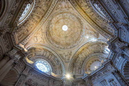 Seville, Spain - 28 March 2025: Interiors of Seville gothic cathedral in Andalusiaの写真素材