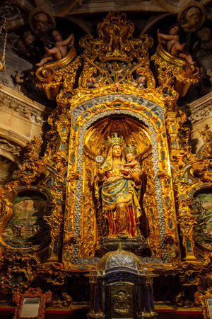 Seville, Spain - 28 March 2025: Sculpture of Our Lady in Seville gothic cathedralの写真素材
