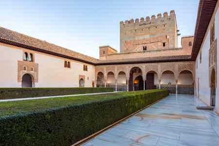 Court of Myrtles in Nasrid palace of Alhambra, Granada, Spain