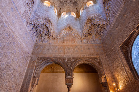 Hall of Abencerrajes in Nasrid palace in Alhambra, Granada, Spainの写真素材