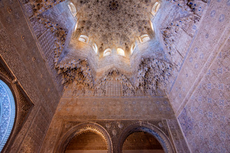 Hall of Abencerrajes in Nasrid palace in Alhambra, Granada, Spainの写真素材