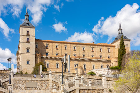 Alcazar of Toledo in old town, Spainの写真素材