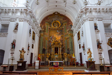 Toledo, Spain - 25 March 2025: Altarpiece in San Ildefonso church