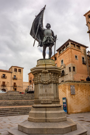 Segovia, Spain - 26 March 2025: Juan Bravo monumentの写真素材