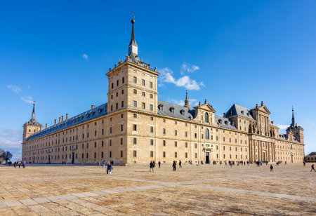 El Escorial palace outside Madrid, Spainの写真素材