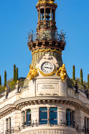 Madrid, Spain - 25 March 2025: Decorations of Centro Canalejas gallery in Madridの写真素材