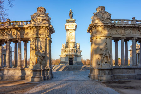 Monument to Alfonso XII in Buen Retiro park, Madrid, Spain