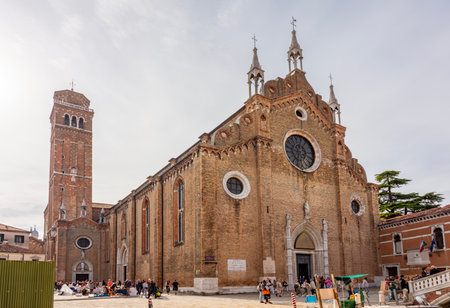 Venice, Italy - 01 October 2025: Basilica of Santa Maria Gloriosa dei Frari in Veniceの写真素材