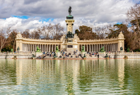 Monument to Alfonso XII in Buen Retiro Park, Madrid, Spain
