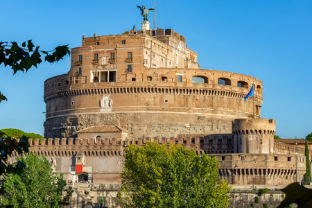 Castle of Holy Angel (Castel Sant'Angelo) at Tiber river in Rome, Italy