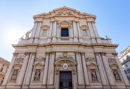 Basilica Sant'Andrea Della Valle - largest baroque church in Rome, Italyの写真素材