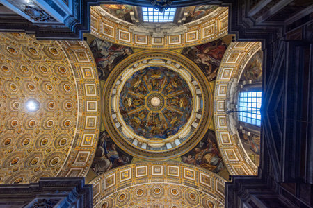 Vatican - 05 October 2025: Interiors of St. Peter's basilica in Vatican