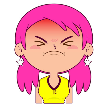 girl hurt face cartoon cuteのイラスト素材
