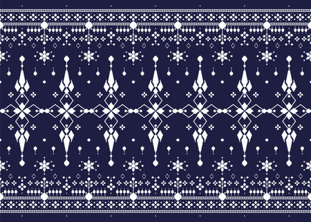 geometric ethnic fabric seamless pattern design for cloth carpet batik wallpaper background wrapping etc.のイラスト素材