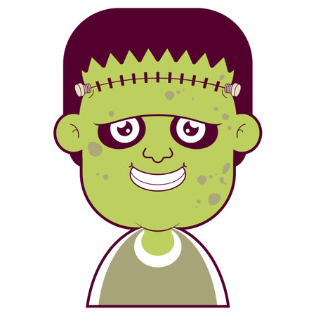 Halloween ghost smile face cartoon cuteのイラスト素材