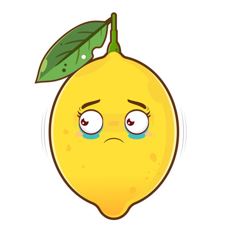 lemon scared face cartoon cuteのイラスト素材