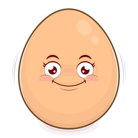 egg smile face cartoon cuteのイラスト素材