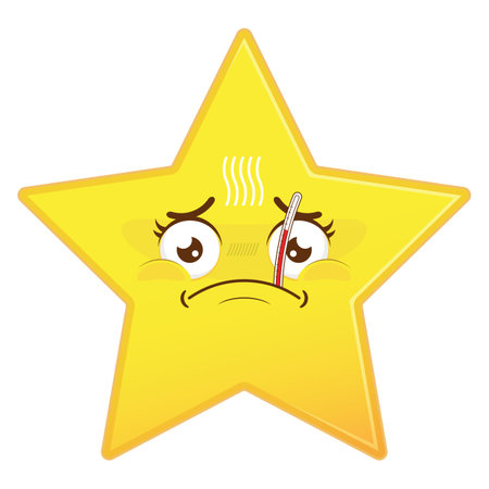 star sick face cartoon cuteのイラスト素材