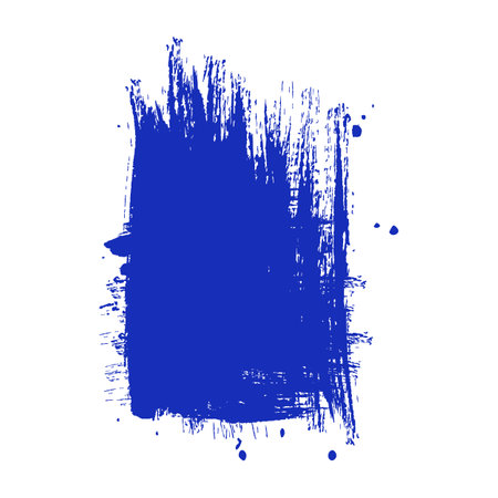 Ultramarine blue ink paint brush strokeのイラスト素材