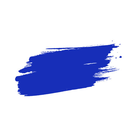 Ultramarine blue ink paint brush strokeのイラスト素材