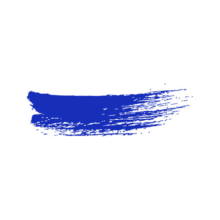 Ultramarine blue ink paint brush strokeのイラスト素材
