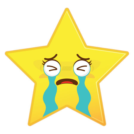 star crying face cartoon cuteのイラスト素材