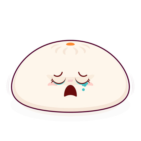 steamed buns crying face cartoon cuteのイラスト素材