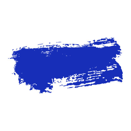Ultramarine blue ink paint brush strokeのイラスト素材