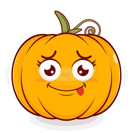 pumpkin doubt face cartoon cuteのイラスト素材