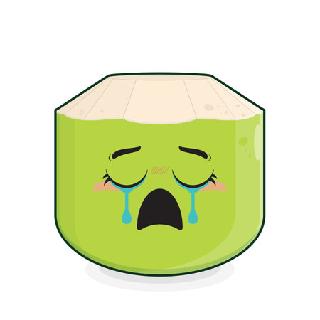 coconut crying face cartoon cuteのイラスト素材