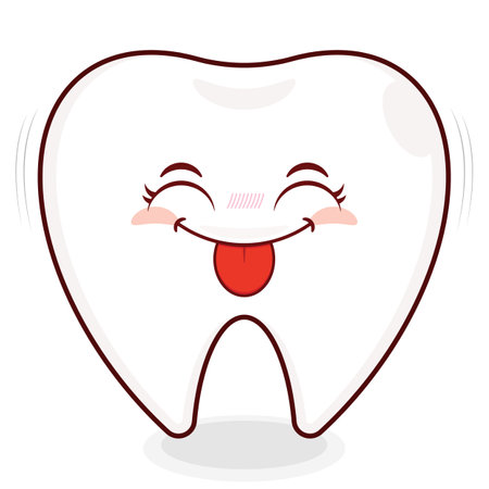tooth playful face cartoon cuteのイラスト素材