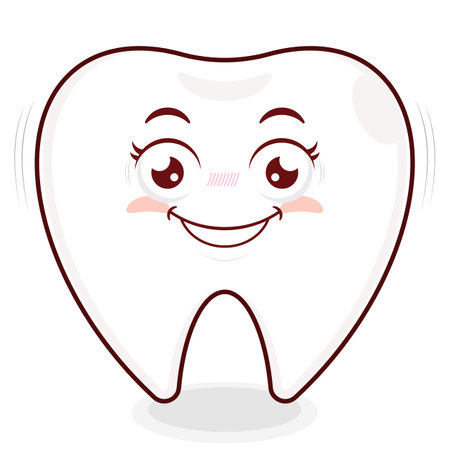 tooth smile face cartoon cuteのイラスト素材