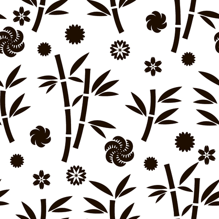 Decorative seaamless  pattern with  bamboo tree. Vector seamless asian texture.For printing on packaging, textiles, paper and other materials.のイラスト素材