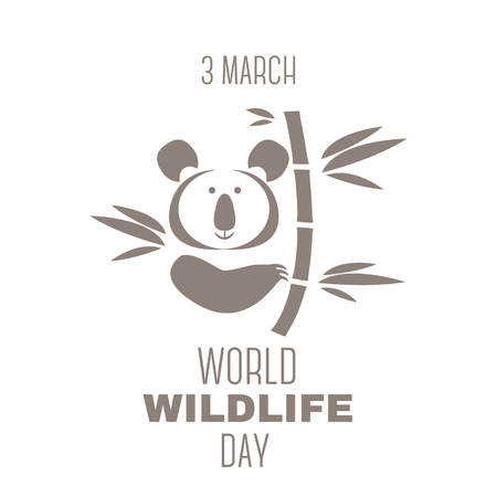 World Wildlife Day poster. Cute koala bear.のイラスト素材