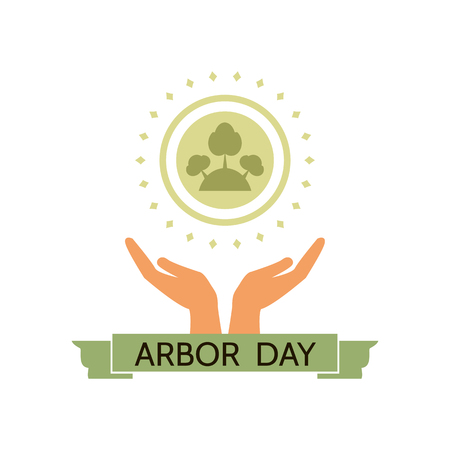 Arbor Day. Ecology concept design.Vector illustration.のイラスト素材