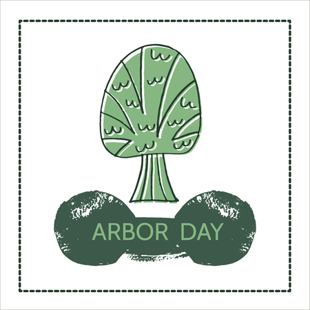 Arbor Day. Ecology concept design.Vector illustration.のイラスト素材